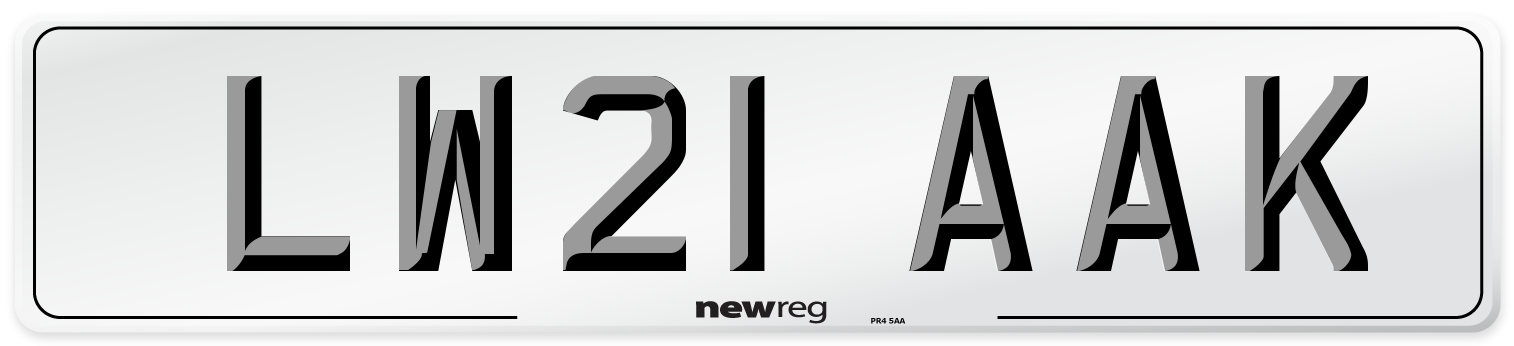 LW21 AAK Number Plate from New Reg